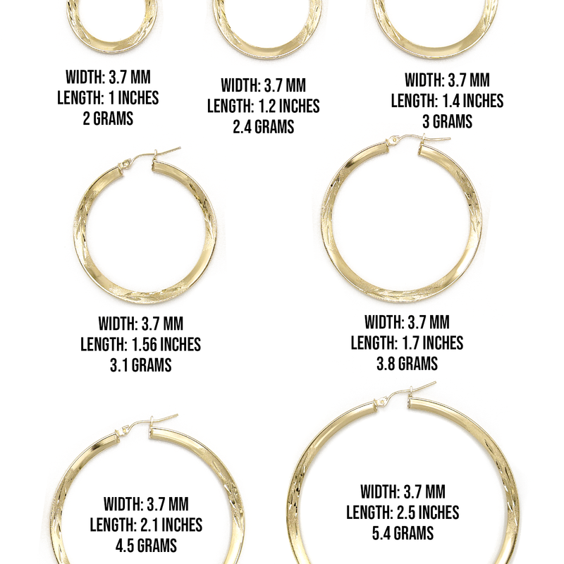 10K Womens Gold Hoop Earrings | Customizable Size