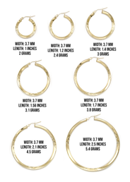 10K Womens Gold Hoop Earrings | Customizable Size