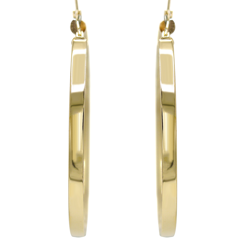 10K Womens Gold Hoop Earrings | Customizable Size