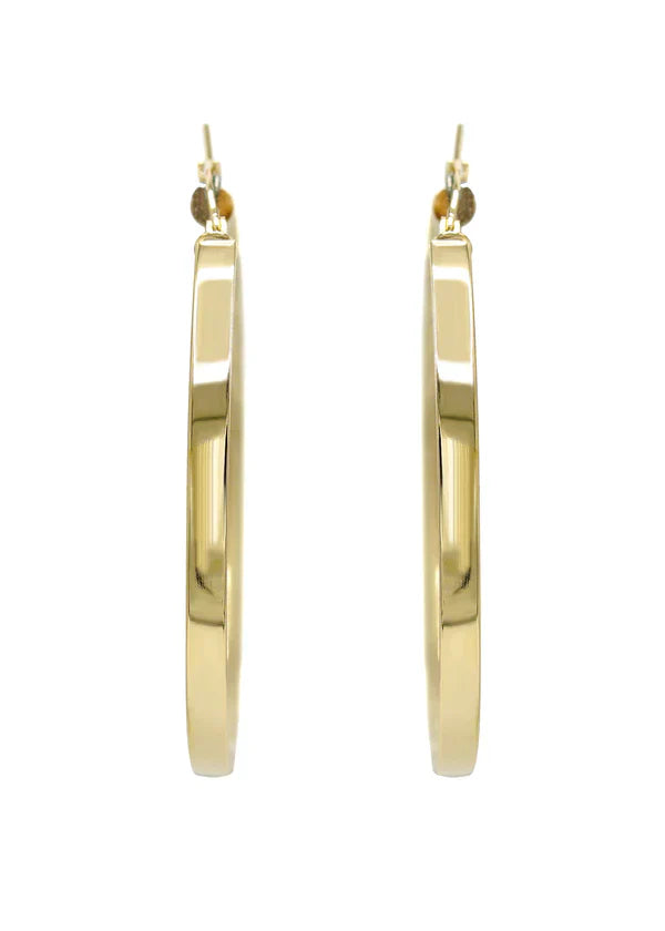 10K Womens Gold Hoop Earrings | Customizable Size | 3.7 MM
