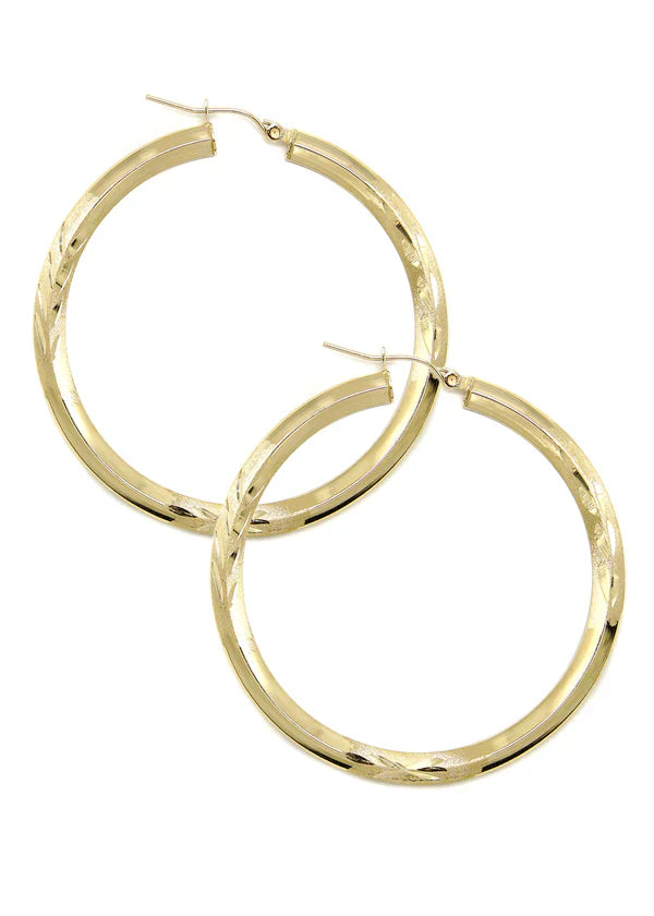 10K Womens Gold Hoop Earrings | Customizable Size 3MM