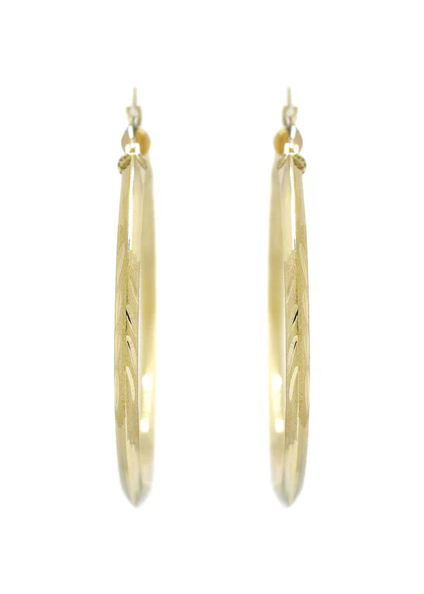 10K Womens Gold Hoop Earrings | Customizable Size 3MM