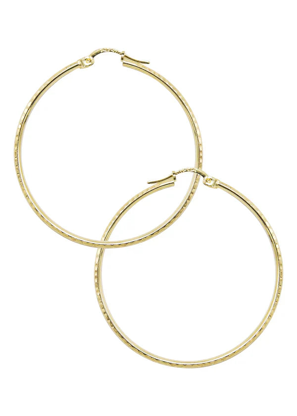 10K Womens Gold Hoop Earrings | Customizable Size | 1.5MM