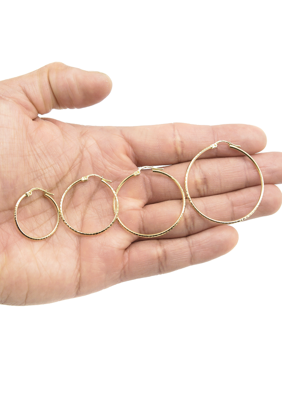 10K Womens Gold Hoop Earrings | Customizable Size