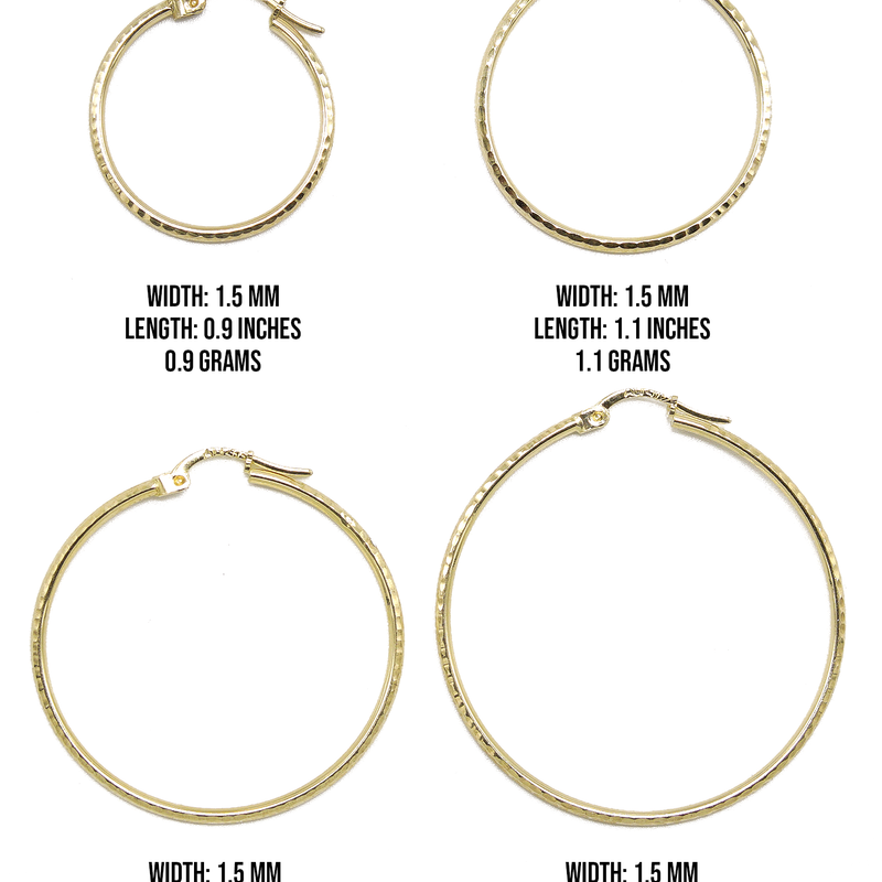 10K Womens Gold Hoop Earrings | Customizable Size