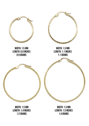 10K Womens Gold Hoop Earrings | Customizable Size