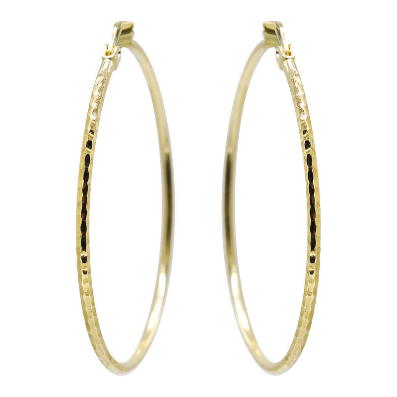 10K Womens Gold Hoop Earrings | Customizable Size
