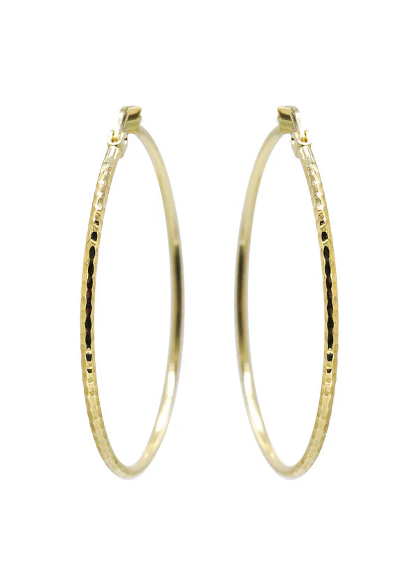 10K Womens Gold Hoop Earrings | Customizable Size | 1.5MM