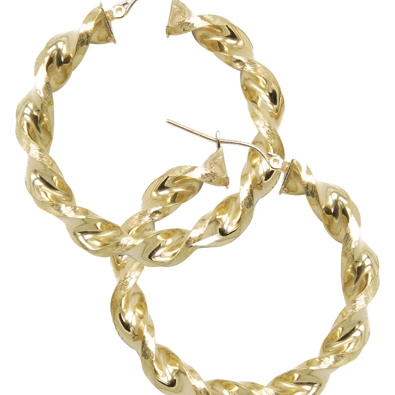 10K Womens Gold Hoop Earrings | Customizable Size