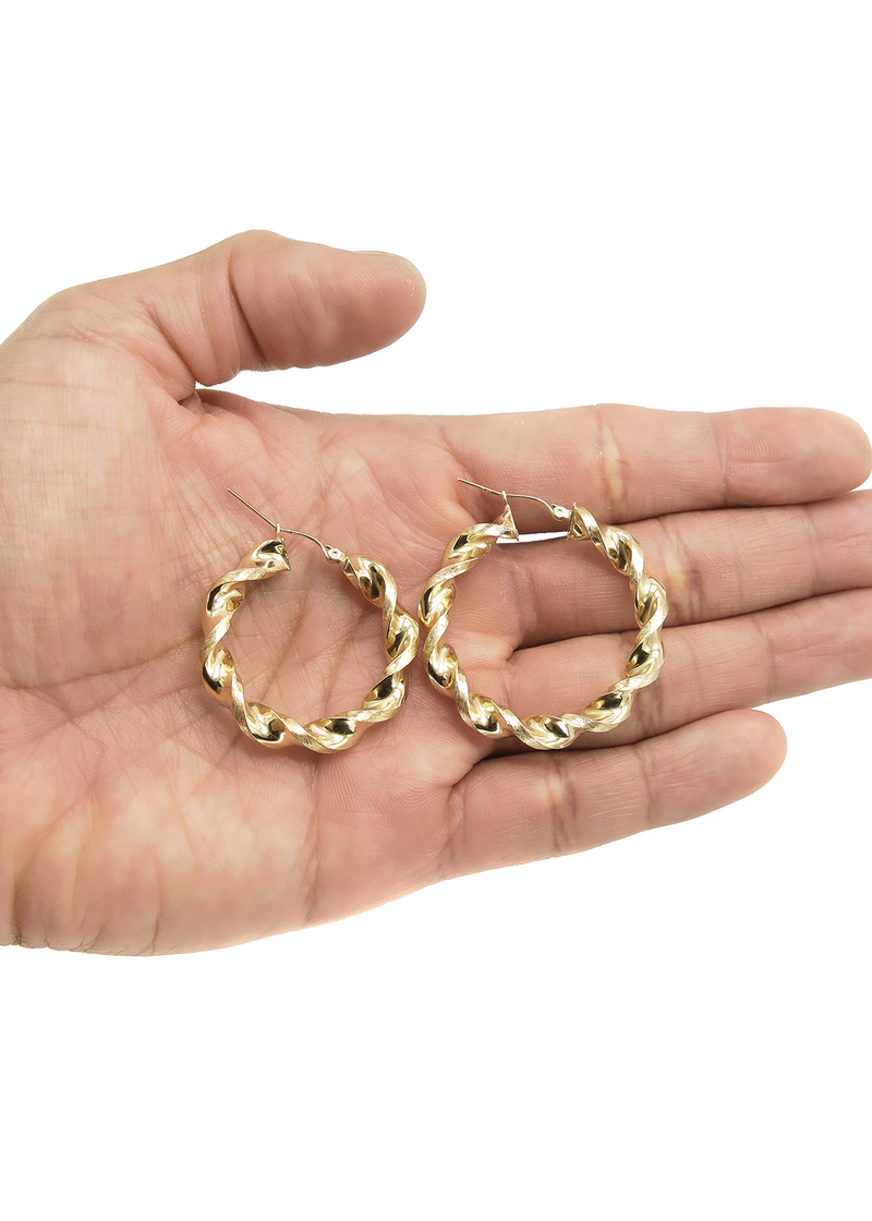 10K Womens Gold Hoop Earrings | Customizable Size
