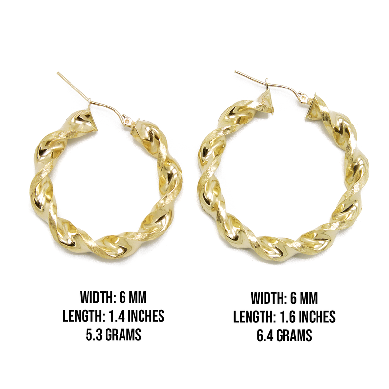 10K Womens Gold Hoop Earrings | Customizable Size