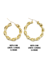 10K Womens Gold Hoop Earrings | Customizable Size