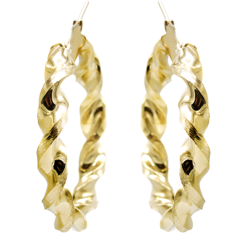 10K Womens Gold Hoop Earrings | Customizable Size