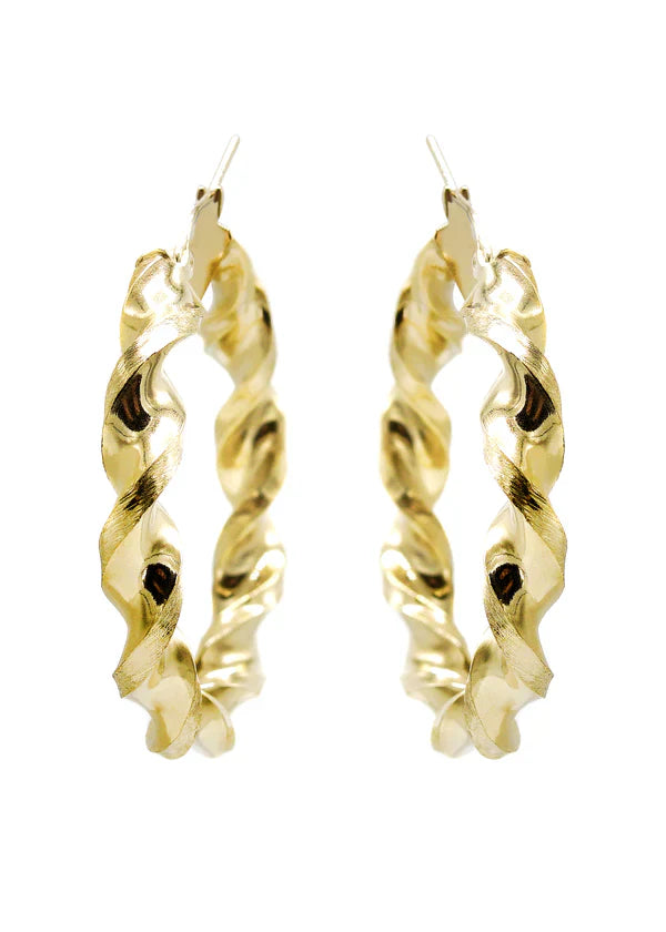 10K Womens Gold Hoop Earrings | Customizable Size | 6MM