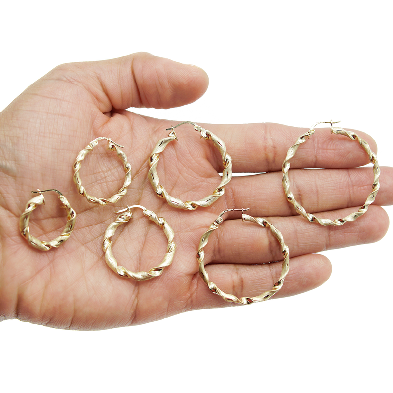 10K Womens Gold Hoop Earrings | Customizable Size
