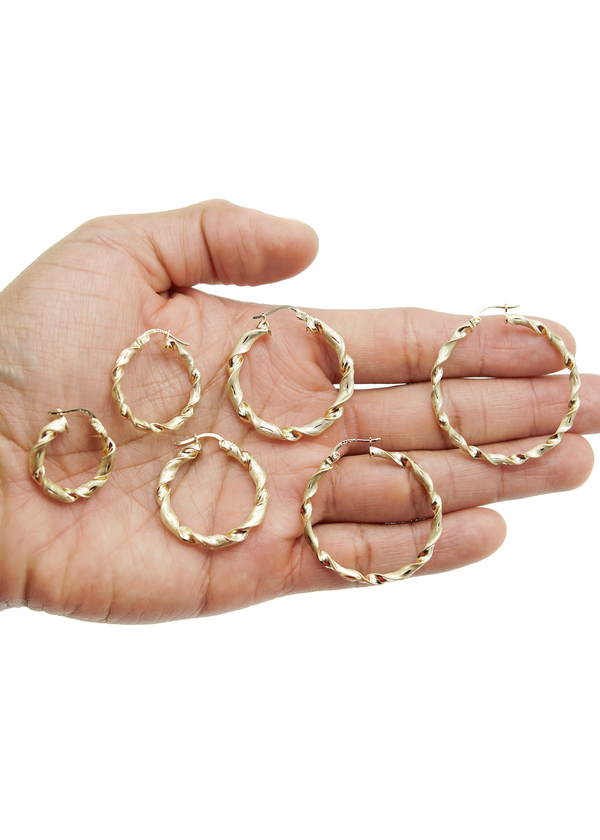 10K Womens Gold Hoop Earrings | Customizable Size
