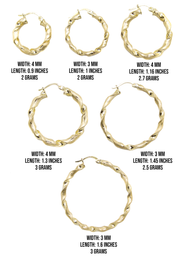10K Womens Gold Hoop Earrings | Customizable Size