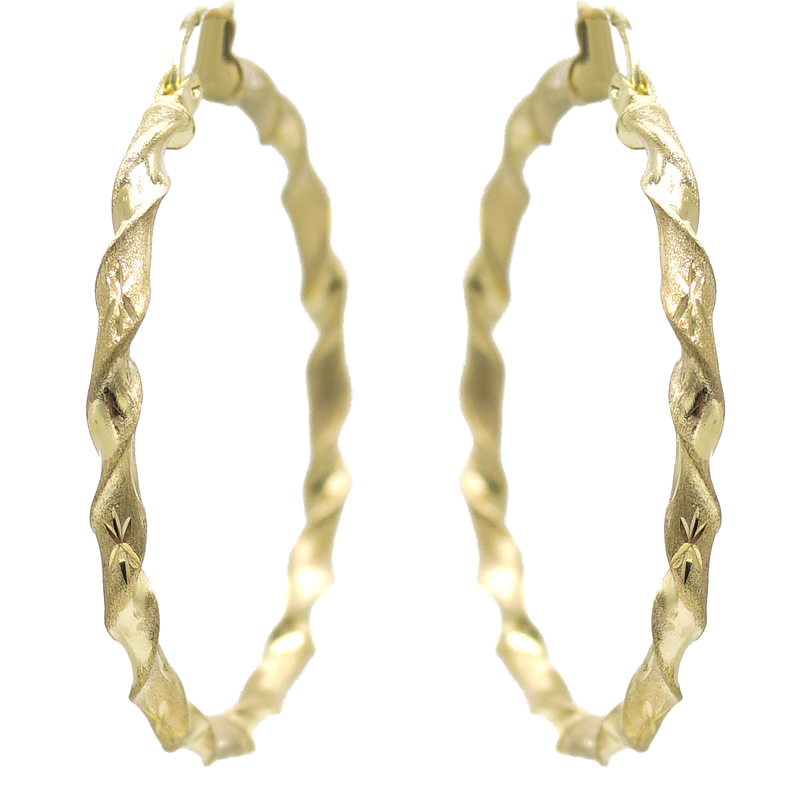 10K Womens Gold Hoop Earrings | Customizable Size