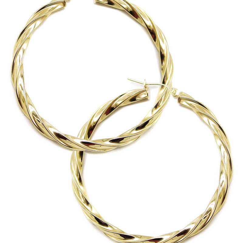 10K Womens Gold Hoop Earrings | Customizable Size