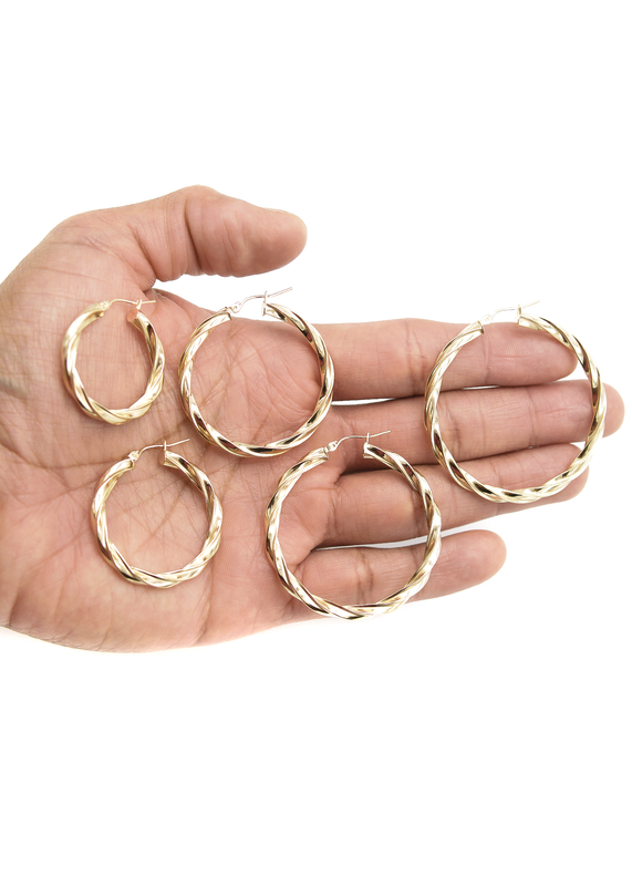 10K Womens Gold Hoop Earrings | Customizable Size
