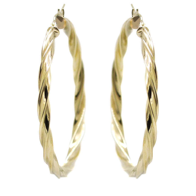 10K Womens Gold Hoop Earrings | Customizable Size
