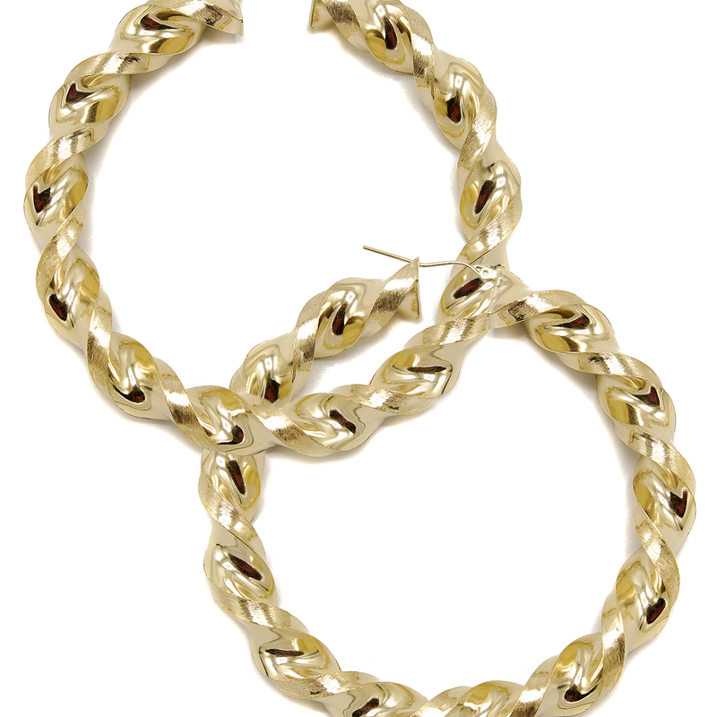 10K Womens Gold Hoop Earrings | Customizable Size