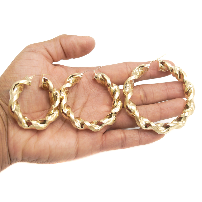 10K Womens Gold Hoop Earrings | Customizable Size