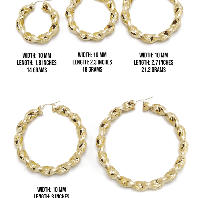 10K Womens Gold Hoop Earrings | Customizable Size
