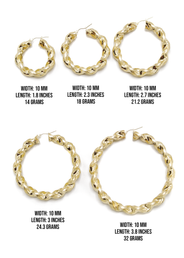 10K Womens Gold Hoop Earrings | Customizable Size