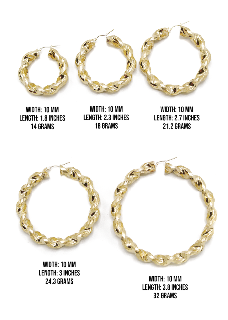 10K Womens Gold Hoop Earrings | Customizable Size