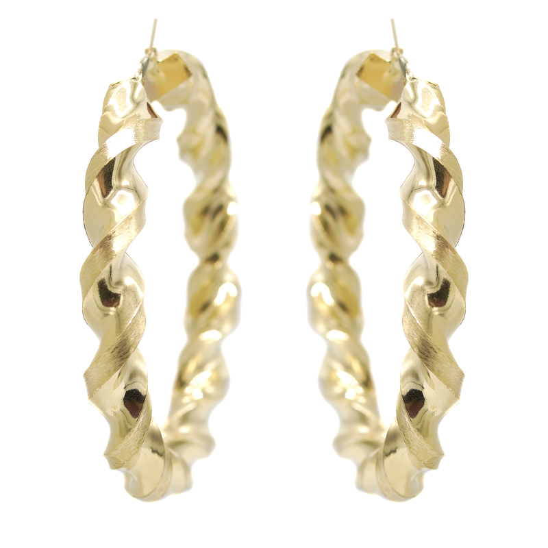 10K Womens Gold Hoop Earrings | Customizable Size