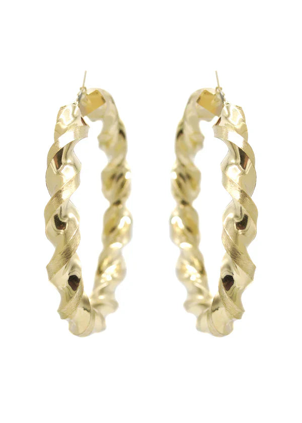 10K Womens Gold Hoop Earrings | Customizable Size | 10MM