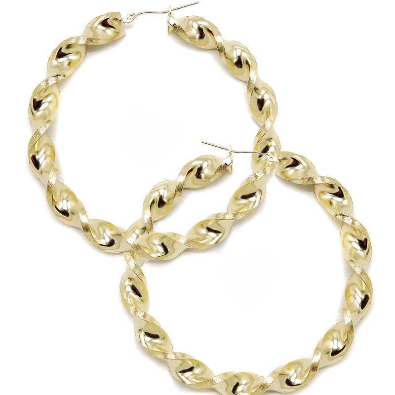 10K Womens Gold Hoop Earrings | Customizable Size