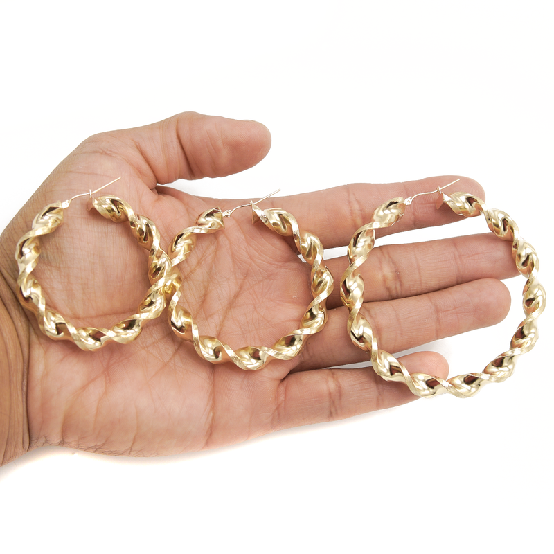 10K Womens Gold Hoop Earrings | Customizable Size