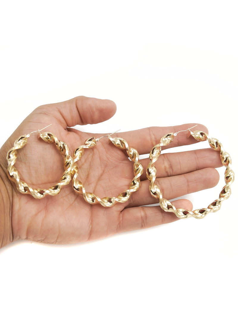 10K Womens Gold Hoop Earrings | Customizable Size