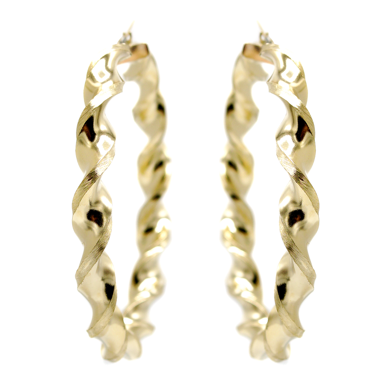 10K Womens Gold Hoop Earrings | Customizable Size