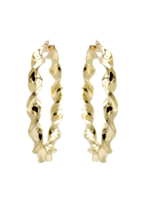 10K Womens Gold Hoop Earrings | Customizable Size | 8MM