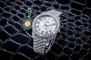 Diamond Iced Out Rolex Datejust 41 | 25 Carats Of Diamonds | Custom Silver Diamond Dial | Jubilee Band