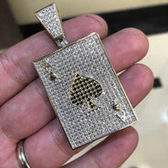 Diamond Ace of Spades Pendant | 5.40 Carats of Diamonds | Yellow Gold | 2.5 Inches