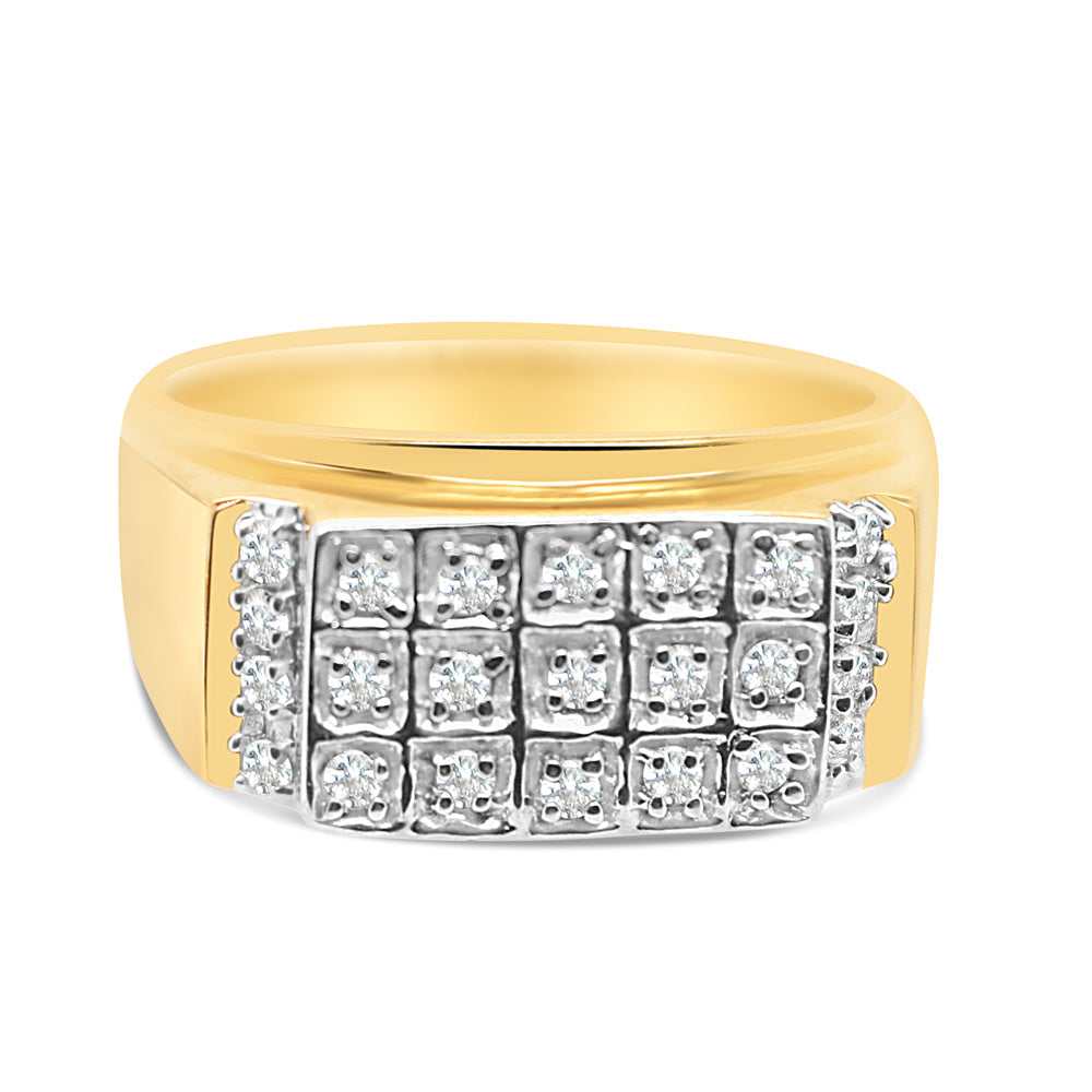Mens Gold Diamond Pinky Ring | 10K Yellow Gold | 1.00CTW