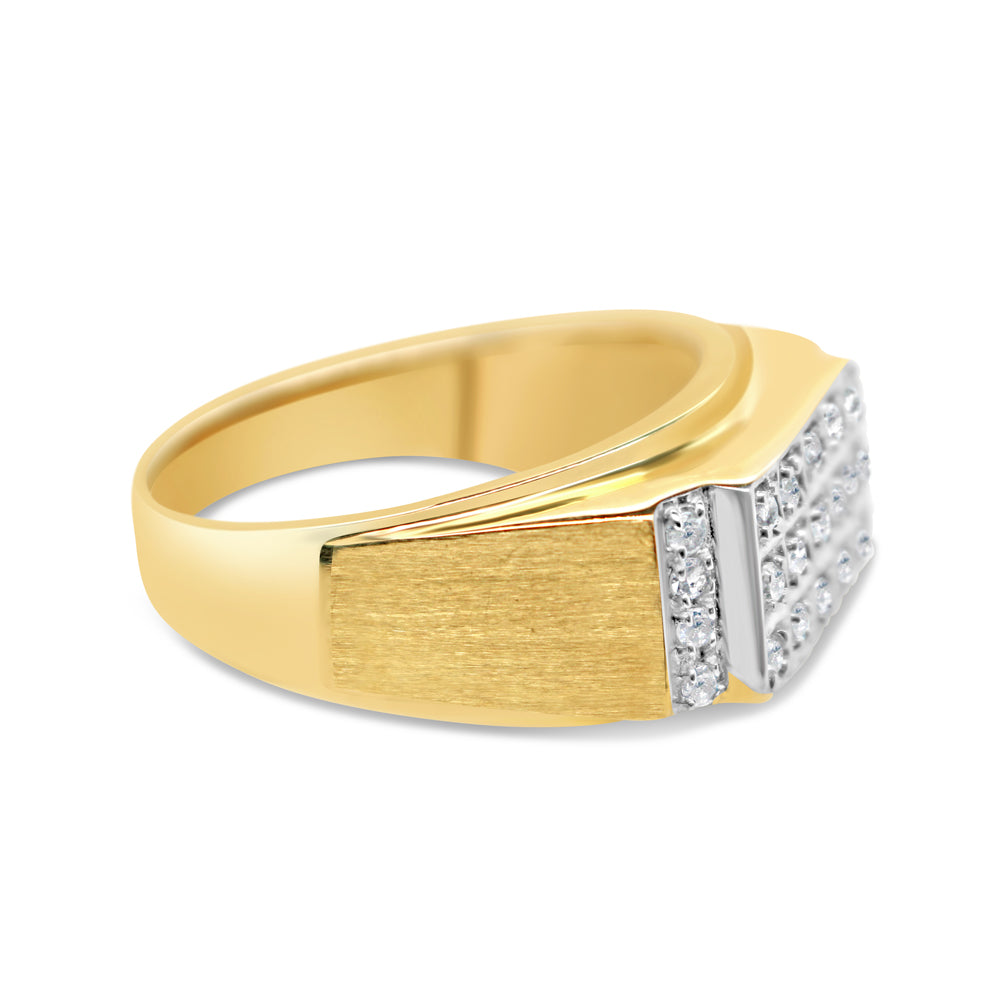 Mens Gold Diamond Pinky Ring | 10K Yellow Gold | 1.00CTW