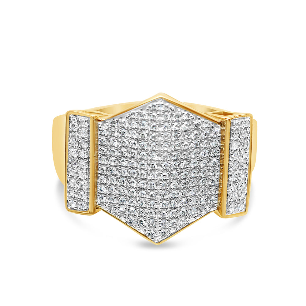 Mens Diamond Pinky Ring | 10K Yellow Gold | 0.50CTW