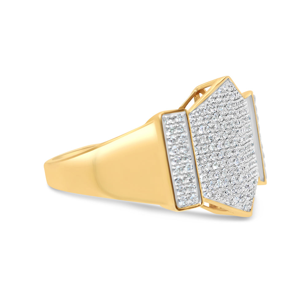 Mens Diamond Pinky Ring | 10K Yellow Gold | 0.50CTW