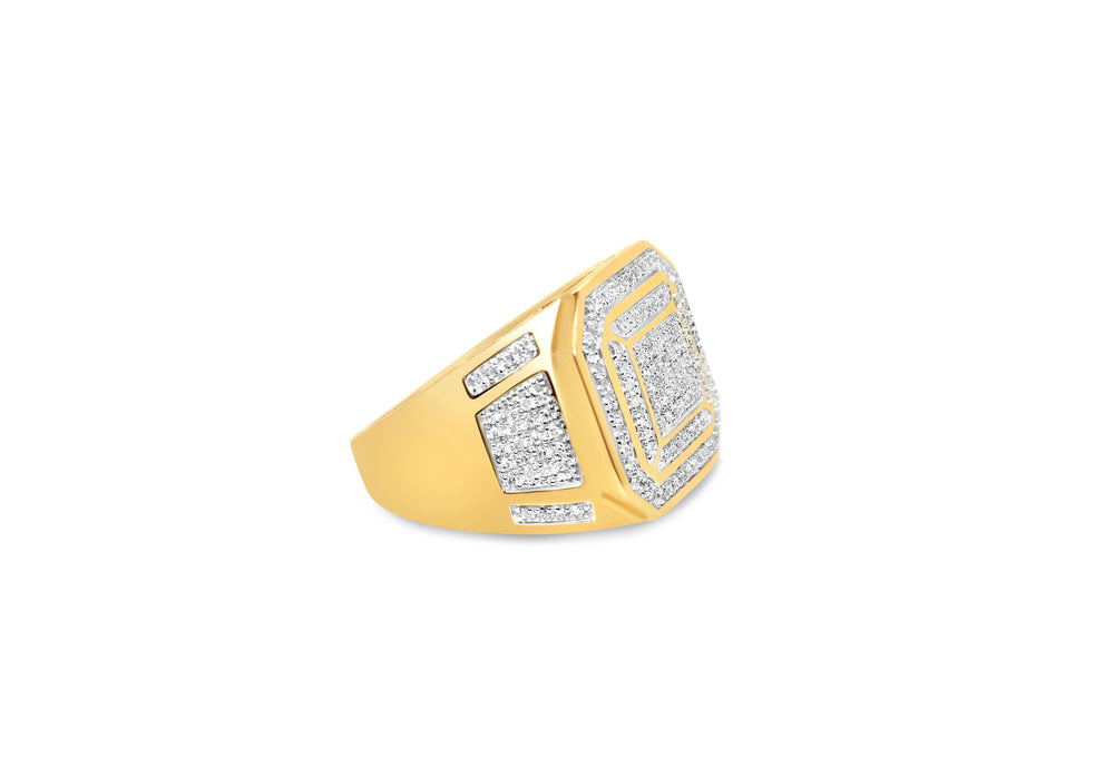 Mens Gold Diamond Pinky Ring | 10K Yellow Gold | 0.57 CTW
