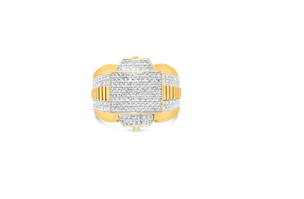 Mens Gold Diamond Pinky Ring | 14K Yellow Gold | 0.55 CTW