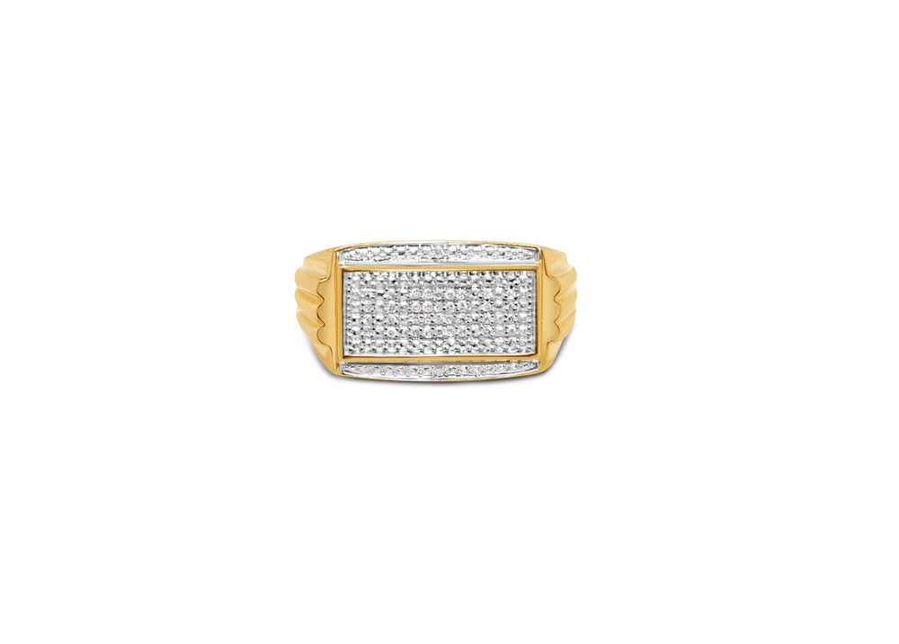 Mens Gold Diamond Pinky Ring | 10K Yellow Gold | 0.20 CTW