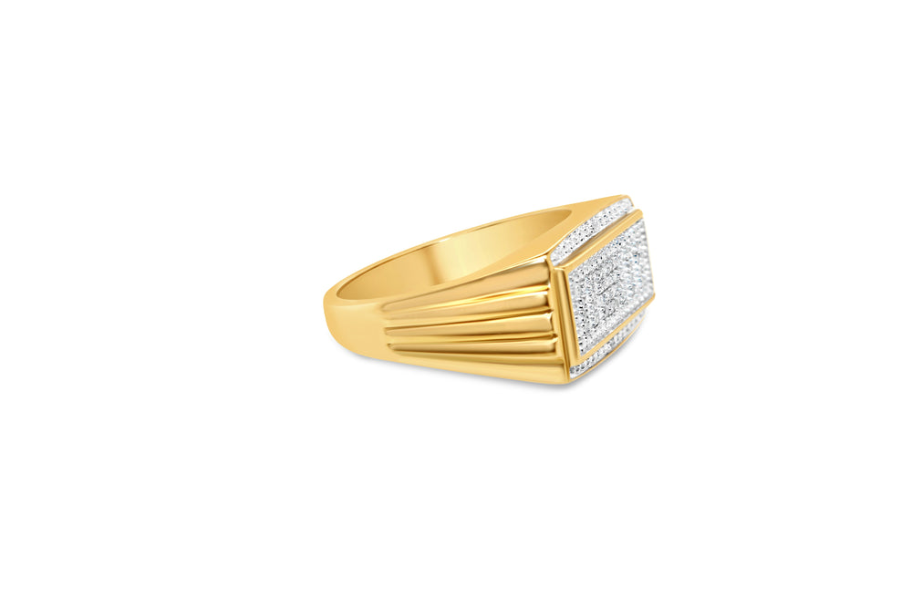 Mens Gold Diamond Pinky Ring | 10K Yellow Gold | 0.20 CTW