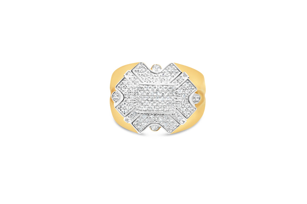 Mens Gold Diamond Pinky Ring | 14K Yellow Gold | 0.38 CTW