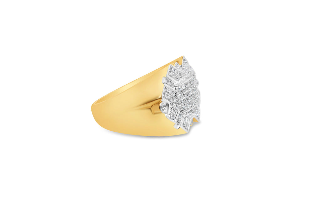 Mens Gold Diamond Pinky Ring | 14K Yellow Gold | 0.38 CTW