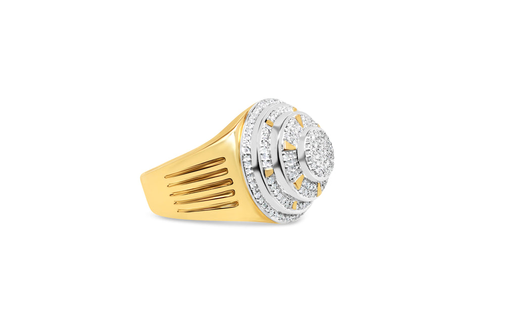 Mens Gold Diamond Pinky Ring | 10K Yellow Gold | 1.00CTW